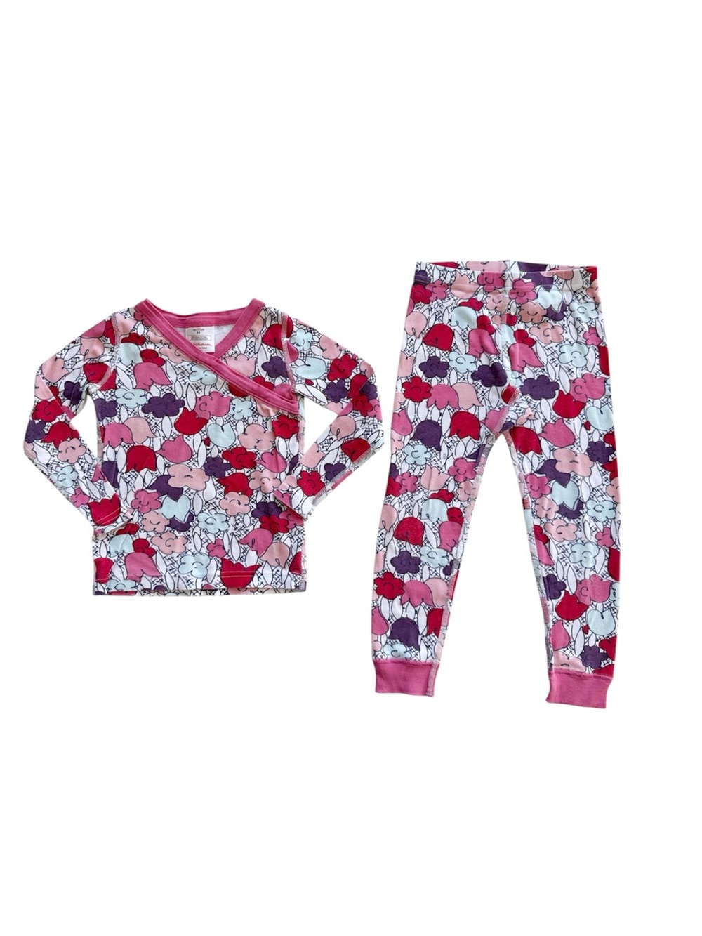 Hanna Andersson Floral Long John Set size 4